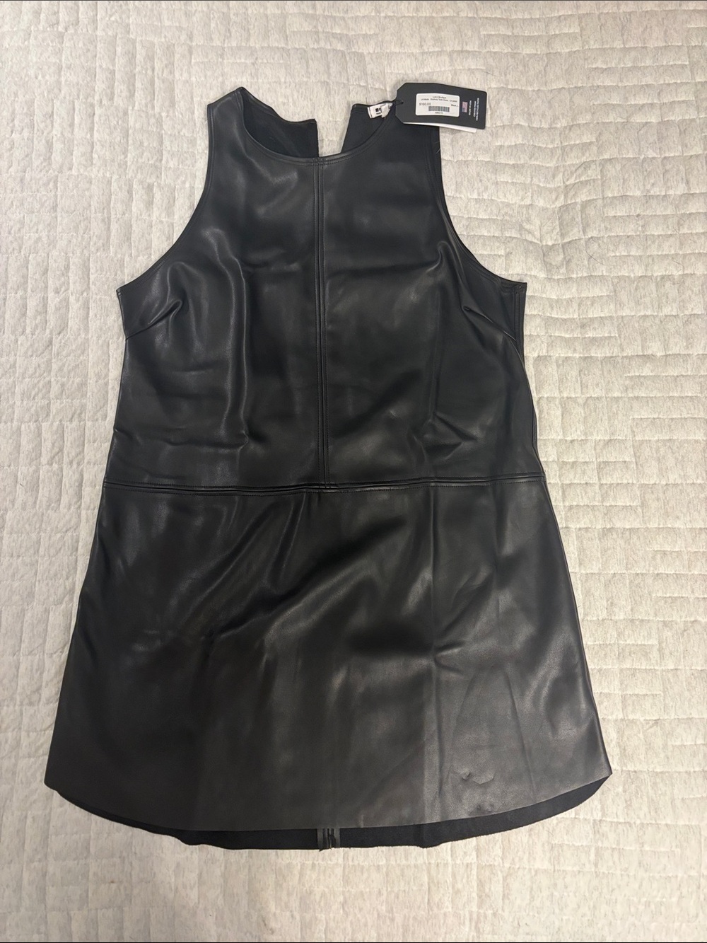 LA Made Black Vegan Leather Mini Dress